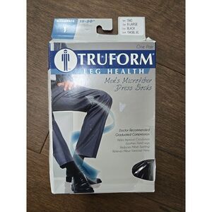 Truform Men Size Black Compression Knee Dress Socks - Size XL